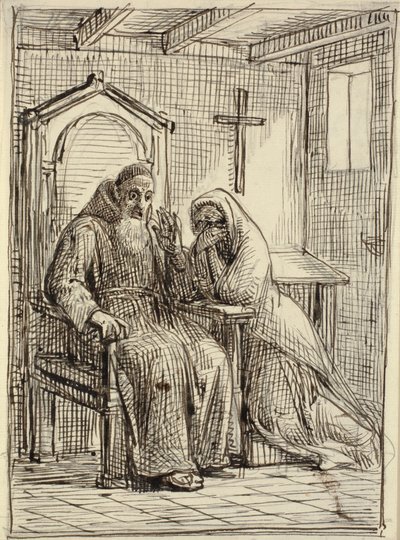 Le confesseur terrifié - Wilhelm Marstrand