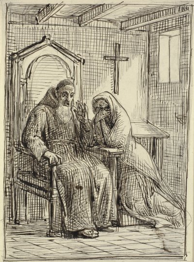 Le confesseur terrifié - Wilhelm Marstrand