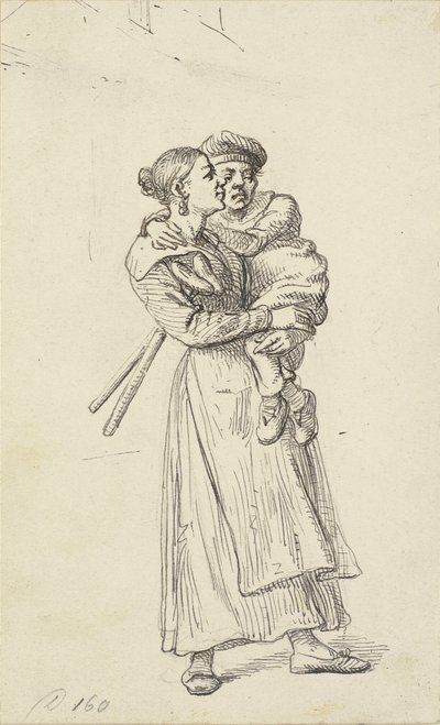Une femme portant un infirme - Wilhelm Marstrand