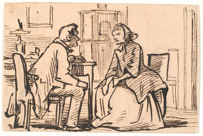 La visite de la veuve - Wilhelm Marstrand