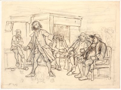 Erasmus Montanus dispute avec Per Degn - Wilhelm Marstrand