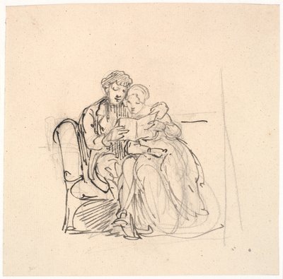 Un jeune couple lisant une lettre - Wilhelm Marstrand