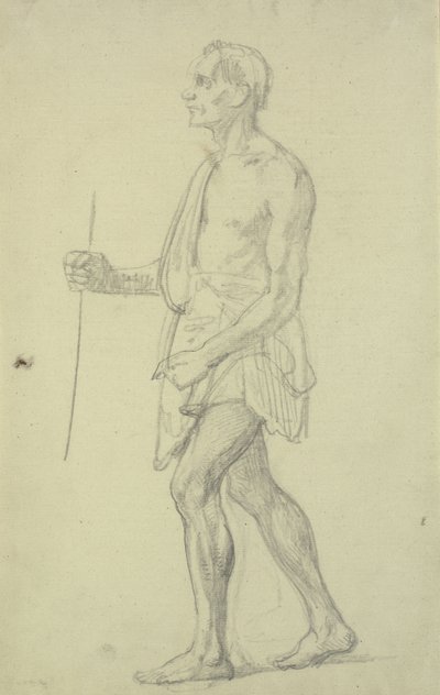 Étude de figure. Homme debout de profil vers la gauche - Wilhelm Marstrand