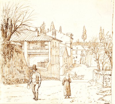 Rue à Rome ou dans une ville des environs de Rome - Wilhelm Marstrand