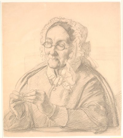 Vieille dame enfilant une aiguille - Wilhelm Marstrand