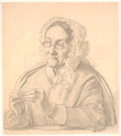 Vieille dame enfilant une aiguille - Wilhelm Marstrand