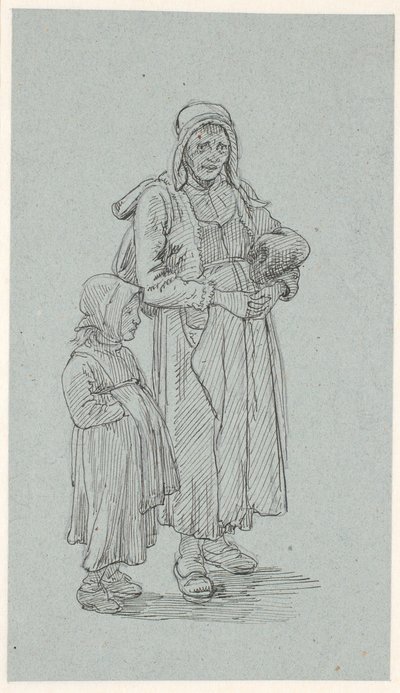 Vieille femme suédoise et petite fille - Wilhelm Marstrand
