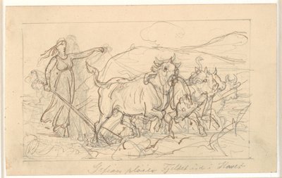 "Gefion laboure la montagne dans la mer" - Wilhelm Marstrand