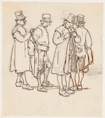 Groupe de quatre paysans suédois - Wilhelm Marstrand