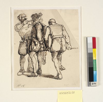 Groupe avec Rosenkrantz à droite sur le dessin mentionné ci-dessus (kksgb7257) - Wilhelm Marstrand