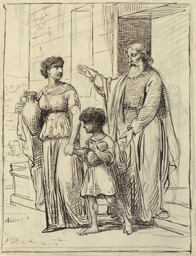 Agar et Ismaël quittent Abraham - Wilhelm Marstrand