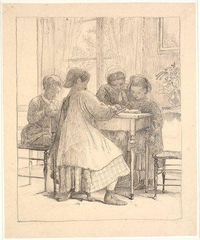 Lecture de leçon - Wilhelm Marstrand