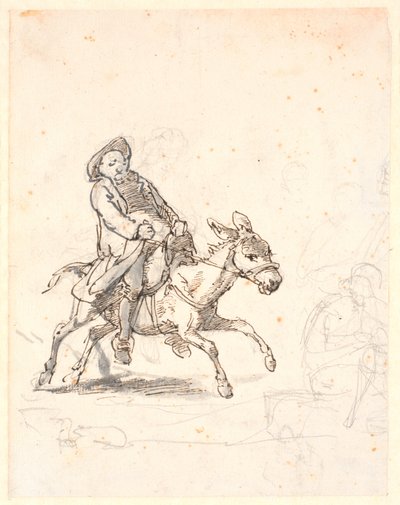 Prêtre sur un âne galopant - Wilhelm Marstrand