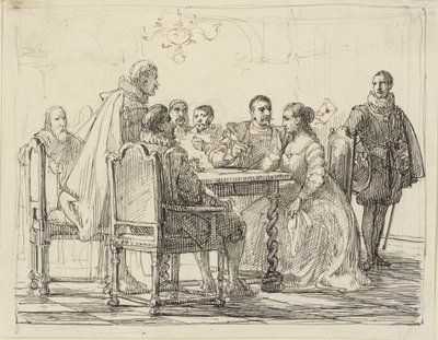 Scène de société, époque de Chr. IV - Wilhelm Marstrand