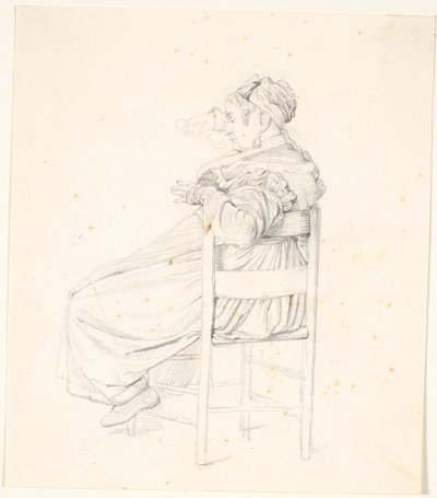 Vieille italienne assise - Wilhelm Marstrand