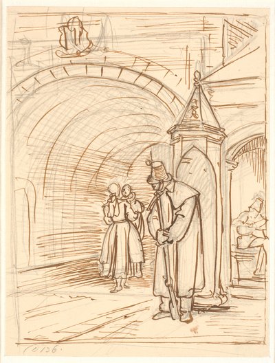 La sentinelle à la porte du château - Wilhelm Marstrand