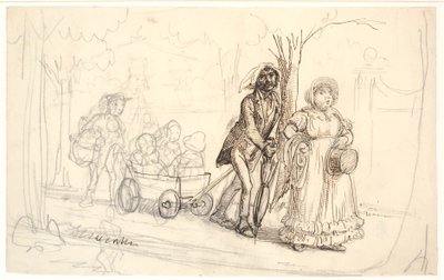 La famille du cordonnier en excursion sur la route de la plage - Wilhelm Marstrand