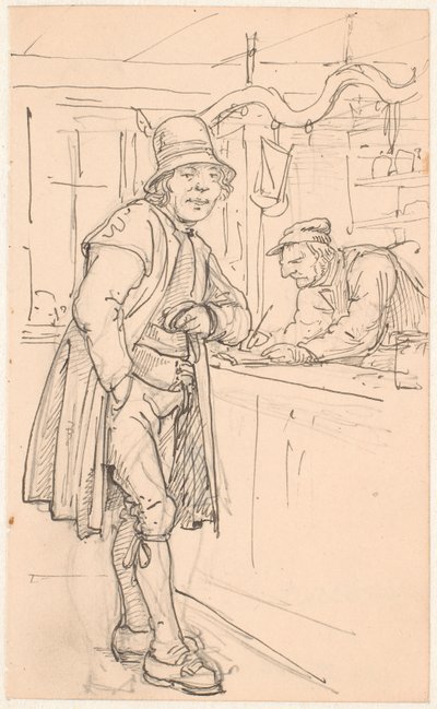 Paysans suédois chez le marchand - Wilhelm Marstrand