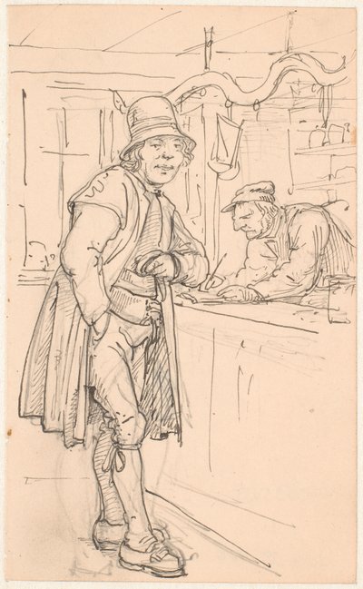 Paysans suédois chez le marchand - Wilhelm Marstrand