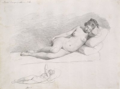Deux études de modèle féminin allongé - Wilhelm Marstrand