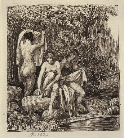 Trois femmes se baignant - Wilhelm Marstrand