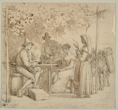 Devant une fromagerie - Wilhelm Marstrand