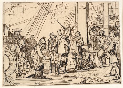 Esquisse pour la peinture dans la chapelle de Chr. 4 à Roskilde "Chr. 4 sur la Trinité" - Wilhelm Marstrand