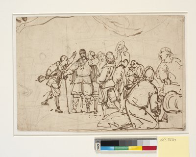 Esquisse pour la peinture dans la chapelle de Chr. 4 à Roskilde "Chr. 4 sur la Trinité" - Wilhelm Marstrand