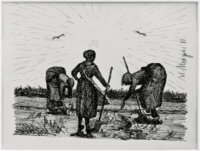 Trois femmes dans les champs - Wilhelm Morgner