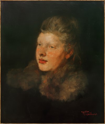 Blonde avec Fourrure - Wilhelm Trübner