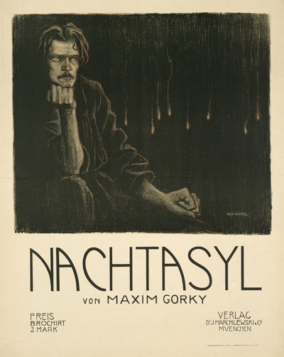 Affiche pour la pièce de théâtre Les Bas-Fonds de M. Gorki, vers 1903 - Wilhelm Wachtel