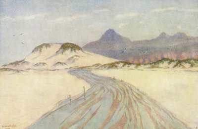 Sur la plage de Fish Hoek, montagnes de Nord Hoek au loin - Wilhelm Westhofen