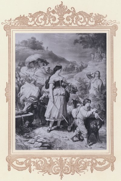 Dorothea et les émigrants, Hermann et Dorothea (lithographie) - Wilhelm von (after) Kaulbach