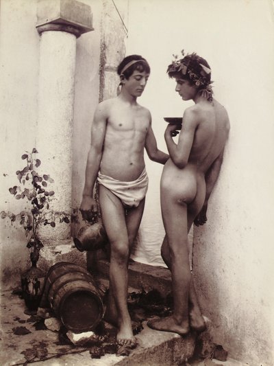 Deux jeunes hommes en pose classique - Baron Wilhelm von Gloeden