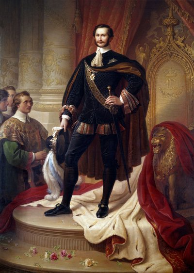 Portrait en pied de Maximilien II Joseph (1811-1864), roi de Bavière - Wilhelm von Kaulbach