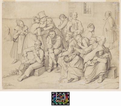 The Madhouse (graphite sur papier vélin blanc, posé) - Wilhelm von Kaulbach