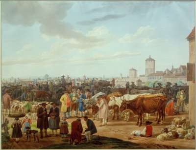 Marché aux bestiaux à la périphérie d
