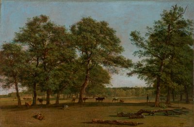 Prairies près de Dietramszell (Paysage de pâturage avec vieux chênes) - Wilhelm von Kobell