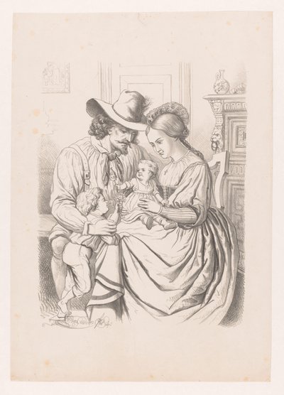 Famille avec jeunes enfants - Wilhelmus Petrus van Geldorp