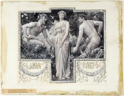 Une nymphe, à qui tous les satyres à sabots se sont agenouillés, tête de pièce, partie 1 - Will Hicock Low