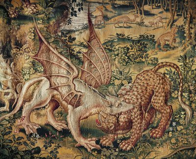 Combat entre un griffon et une panthère (tapisserie) - Willem (after) Tons