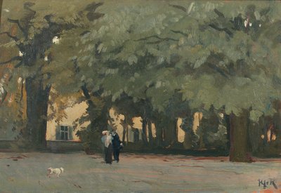 Un couple sur une place - Willem Adriaan van Konijnenburg
