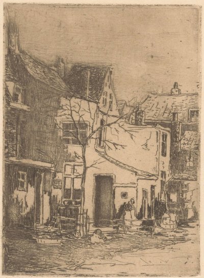 Maisons à Rijswijk - Willem Adrianus Grondhout (signed by artist)