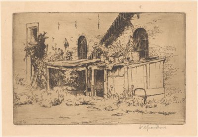 Poulailler dans un jardin à Voorburg - Willem Adrianus Grondhout (signed by artist)