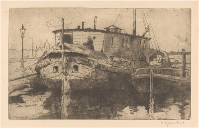 Port de Laak à La Haye - Willem Adrianus Grondhout (signed by artist)