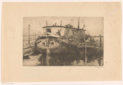Port de Laak à La Haye - Willem Adrianus Grondhout (signed by artist)