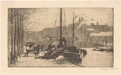 Neige en ville - Willem Adrianus Grondhout (signed by artist)