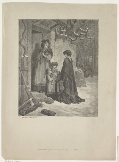 Femme avec une guitare devant la maison d