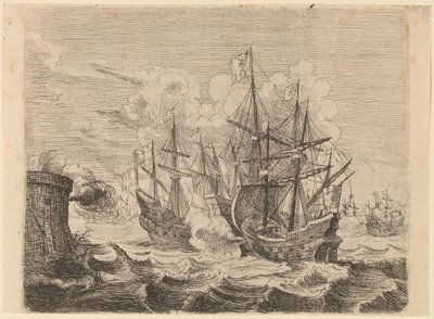 Victoire de Heemskerck sur la flotte espagnole à Gibraltar - Willem Basse