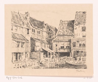 Arrière des vieilles maisons, à Enkhuizen - Willem Bastiaan Tholen (signed by artist)
